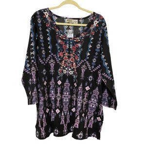 Collections ECT Geometric Sequin Tunic Woman’s Size XXL Multi Color Scoop Neck‎